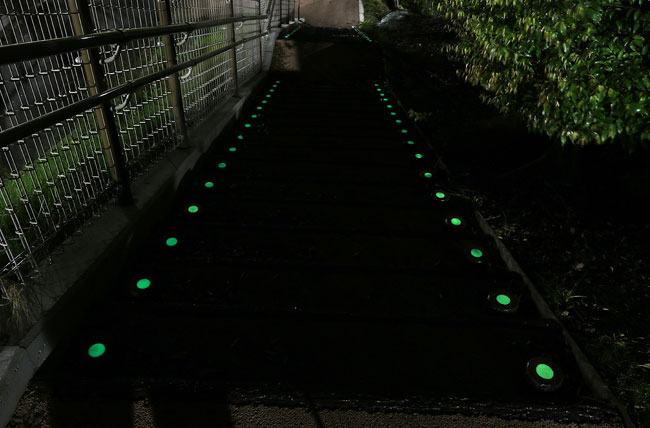 避難路ステップ階段(蓄光付ステップ階段)